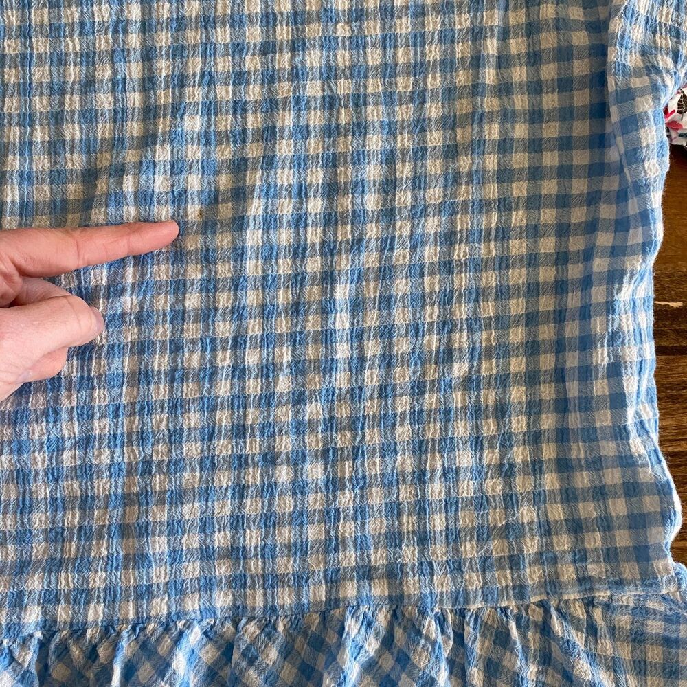 Matilda Jane Rural Route Blue Gingham Blouse Women's XS - Picture 7 of 12